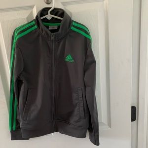 Adidas boys track jacket Sz 8 grey